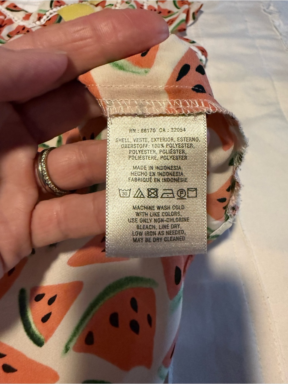 Maeve Cream Sleeveless Top with Pink-Orange Watermelon Print - Picture 9 of 10